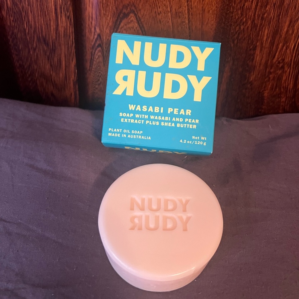 Nudy Rudy Wasabi Pear, Plant Oil Soap, 4.2 oz, new in box, made in Australia